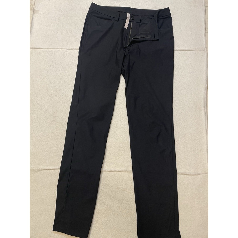 Lululemon ABC Pants Men's Size 32 Tall Black Warpstreme Stretch Zip Front Belt